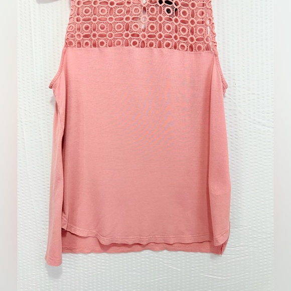 Cottagecore embroidered warm pink sleeveless tank top summer H&M Sz XS camisole - Picture 4 of 10